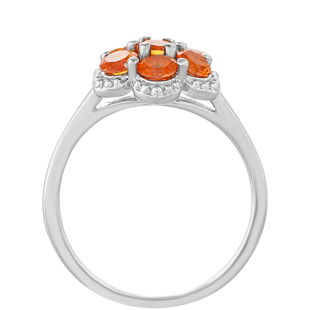 Inel din Argint 925 ( 2.43 grame ) cu Cuarț Padparadscha 1.52 Carate 4 