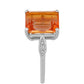 Inel din Argint 925 ( 1.81 grame ) cu Cuarț Padparadscha și Topaz Alb 3.6 Carate