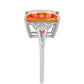 Inel din Argint 925 ( 3.61 grame ) cu Cuarț Padparadscha și Topaz Alb 7.96 Carate