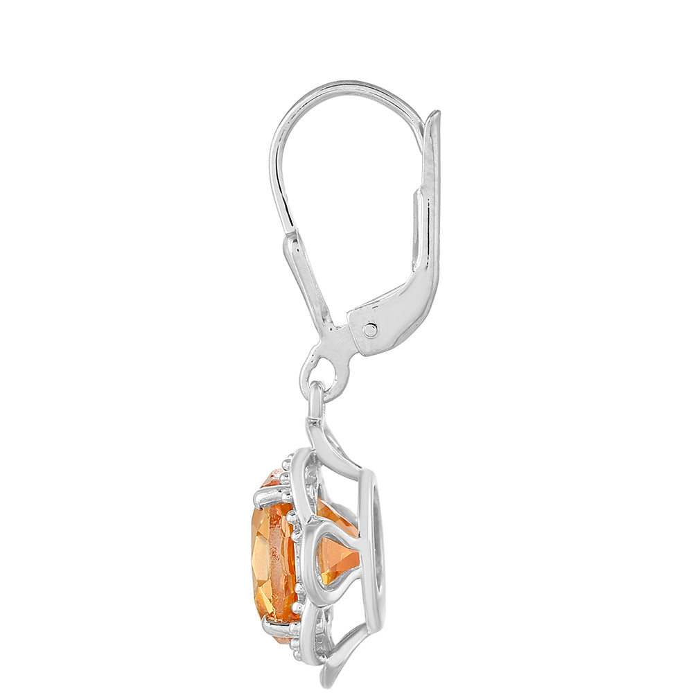 Cercei din Argint 925 ( 2.97 grame ) cu Cuarț Padparadscha 5.16 Carate 2 