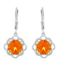 Cercei din Argint 925 ( 2.97 grame ) cu Cuarț Padparadscha 5.16 Carate