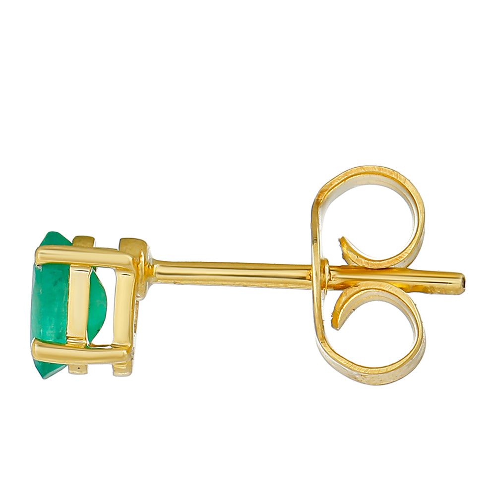Cercei din Aur de 9K ( 0.85 grame ) cu Smarald Brazilian 0.46 Carate 2 