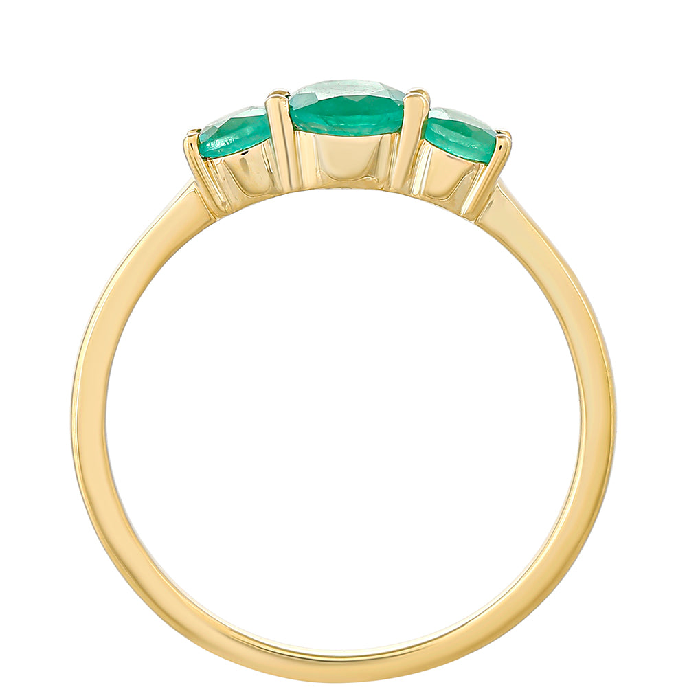 Inel din Aur de 9K ( 1.49 grame ) cu Smarald Brazilian 0.7 Carate 4 