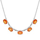 Colier din Argint 925 ( 5.59 grame ) cu Cuarț Padparadscha și Topaz Alb 9.1 Carate