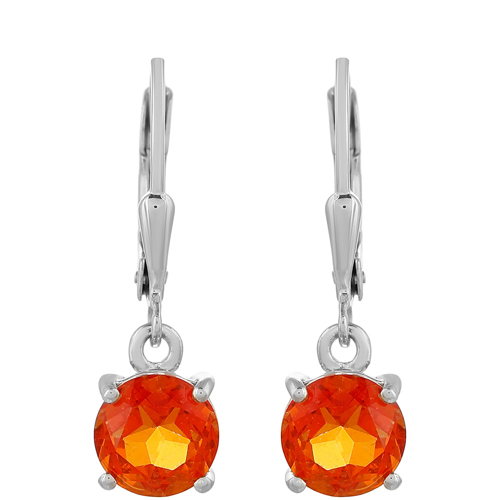 Cercei din Argint 925 ( 1.5 grame ) cu Cuarț Padparadscha 2.9 Carate 1 