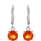 Cercei din Argint 925 ( 1.5 grame ) cu Cuarț Padparadscha 2.9 Carate