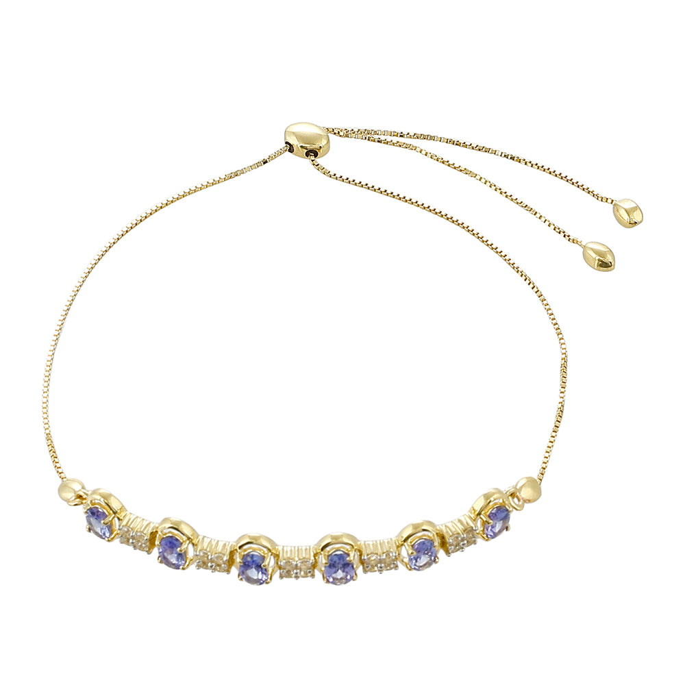 Brățară din Aur de 9K ( 3.77 grame ) cu Tanzanit AAA și Zircon Natural 1.59 Carate 2 