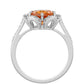 Inel din Argint 925 ( 3.19 grame ) cu Cuarț Padparadscha și Topaz Alb 2.6 Carate