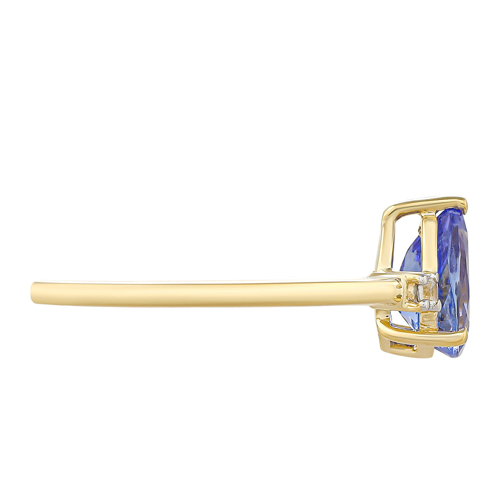 Inel din Aur de 9K ( 1.48 grame ) cu Tanzanit AAA și Zircon Natural 1.07 Carate 2 