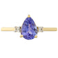 Inel din Aur de 9K ( 1.48 grame ) cu Tanzanit AAA și Zircon Natural 1.07 Carate
