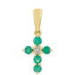 Cruce Pandantiv din Aur de 9K ( 0.86 grame ) cu Smarald Brazilian și Zircon Natural 0.31 Carate