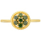 Inel din Argint 925 Placat cu Aur ( 1.49 grame ) cu Diamant Verde 0.34 Carate