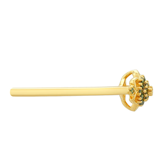 Inel din Argint 925 Placat cu Aur ( 1.32 grame ) cu Diamant Verde 0.11 Carate