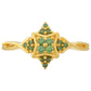 Inel din Argint 925 Placat cu Aur ( 2.21 grame ) cu Diamant Verde 0.21 Carate