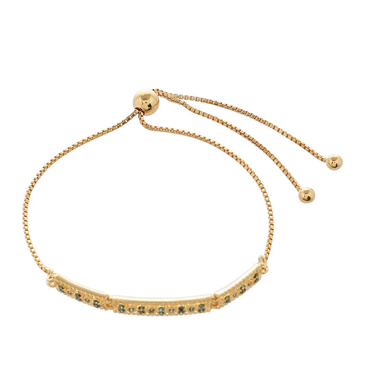 Brățară din Argint 925 Placat cu Aur ( 4.13 grame ) cu Diamant Verde 0.26 Carate