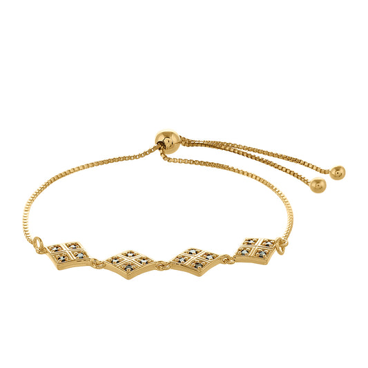 Brățară din Argint 925 Placat cu Aur ( 4.99 grame ) cu Diamant Verde 0.26 Carate