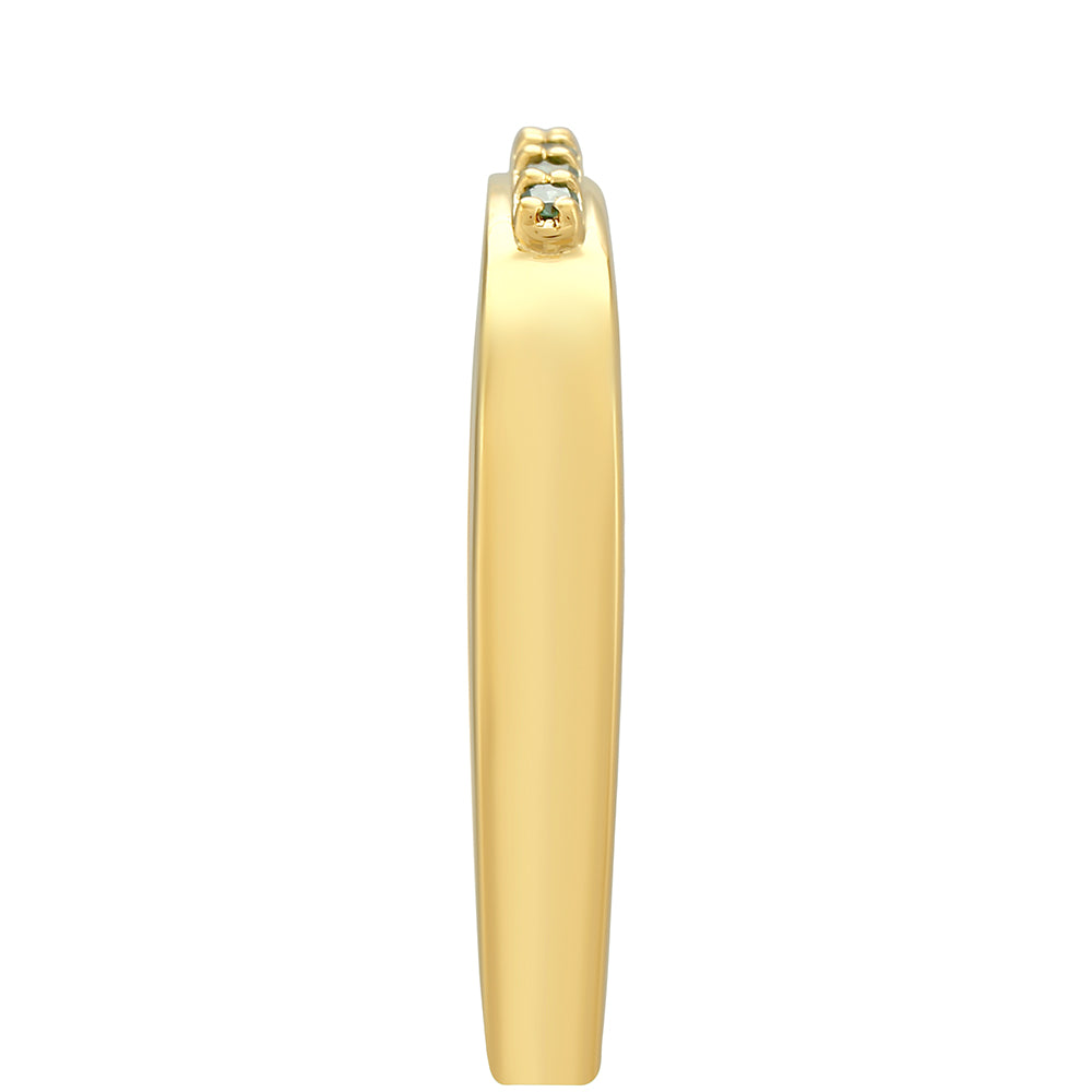 Inel din Argint 925 Placat cu Aur ( 2.27 grame ) cu Diamant Verde 0.09 Carate