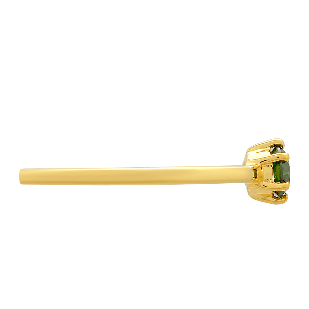 Inel din Argint 925 Placat cu Aur ( 1.03 grame ) cu Diamant Verde 0.26 Carate