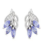 Cercei din Argint 925 ( 3.57 grame ) cu Tanzanit AAA și Topaz Alb 0.91 Carate
