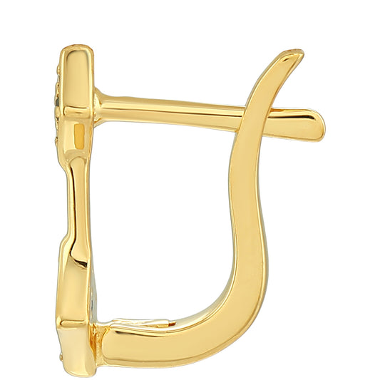 Cercei din Argint 925 Placat cu Aur ( 1.55 grame ) cu Diamant Verde 0.11 Carate