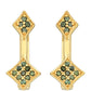 Cercei din Argint 925 Placat cu Aur ( 1.55 grame ) cu Diamant Verde 0.11 Carate