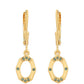 Cercei din Argint 925 Placat cu Aur ( 1.91 grame ) cu Diamant Verde 0.09 Carate