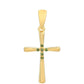 Cruce Pandantiv din Argint 925 Placat cu Aur ( 1.54 grame ) cu Diamant Verde 0.06 Carate