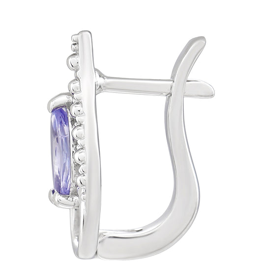 Cercei din Argint 925 ( 1.9 grame ) cu Tanzanit AAA 0.49 Carate