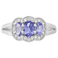 Inel din Argint 925 ( 2.3 grame ) cu Tanzanit AAA și Topaz Alb 1.17 Carate
