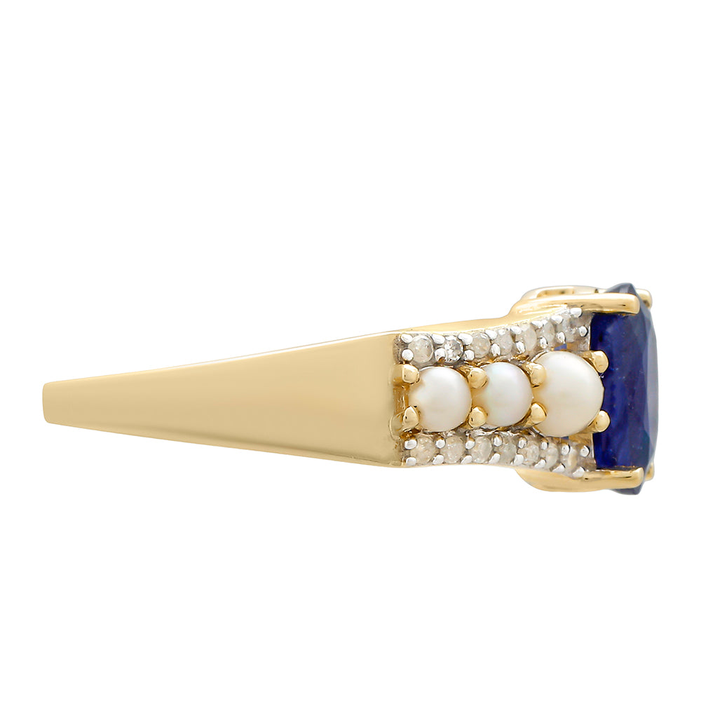 Inel din Aur de 9K ( 2.52 grame ) cu Safir Thailandez și Diamant Alb 2.72 Carate 2 