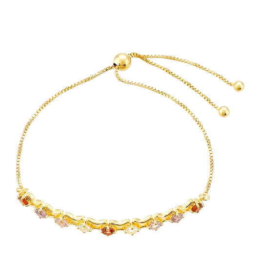 Brățară din Argint 925 Placat cu Aur ( 5.37 grame ) cu Ametist și Citrin Madeira 1.54 Carate