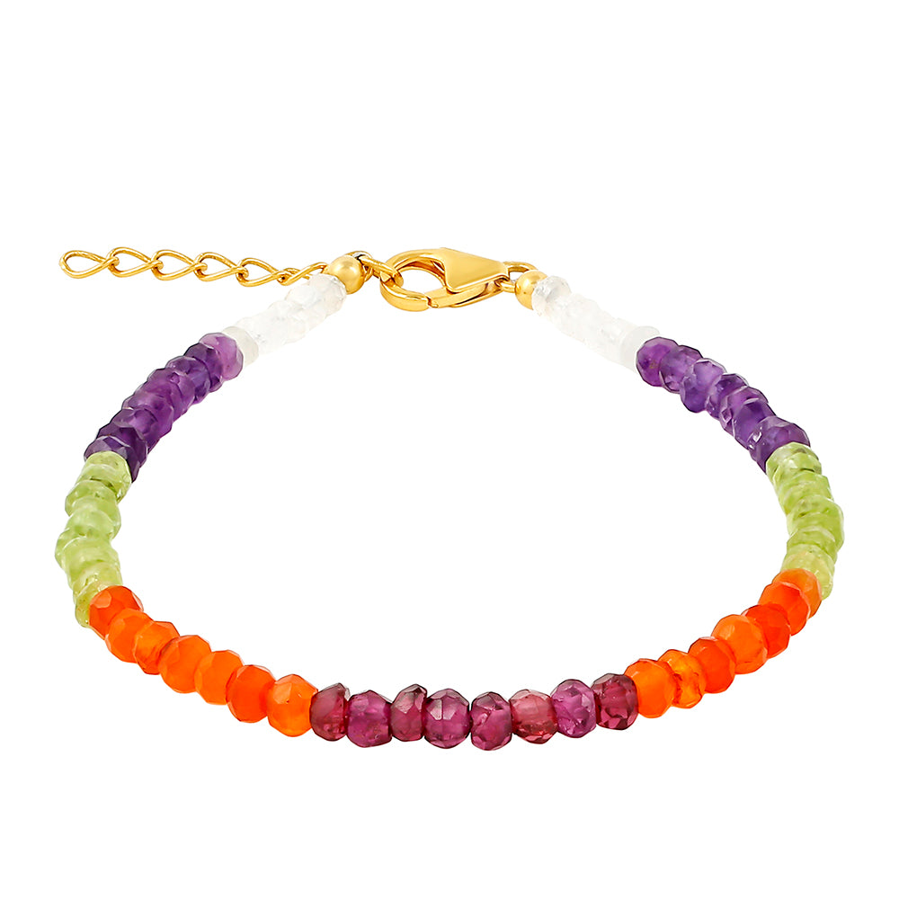 Brățară din Argint 925 Placat cu Aur ( 0.84 grame ) cu Pietre Prețioase Caleidoscop 18.87 Carate 1 