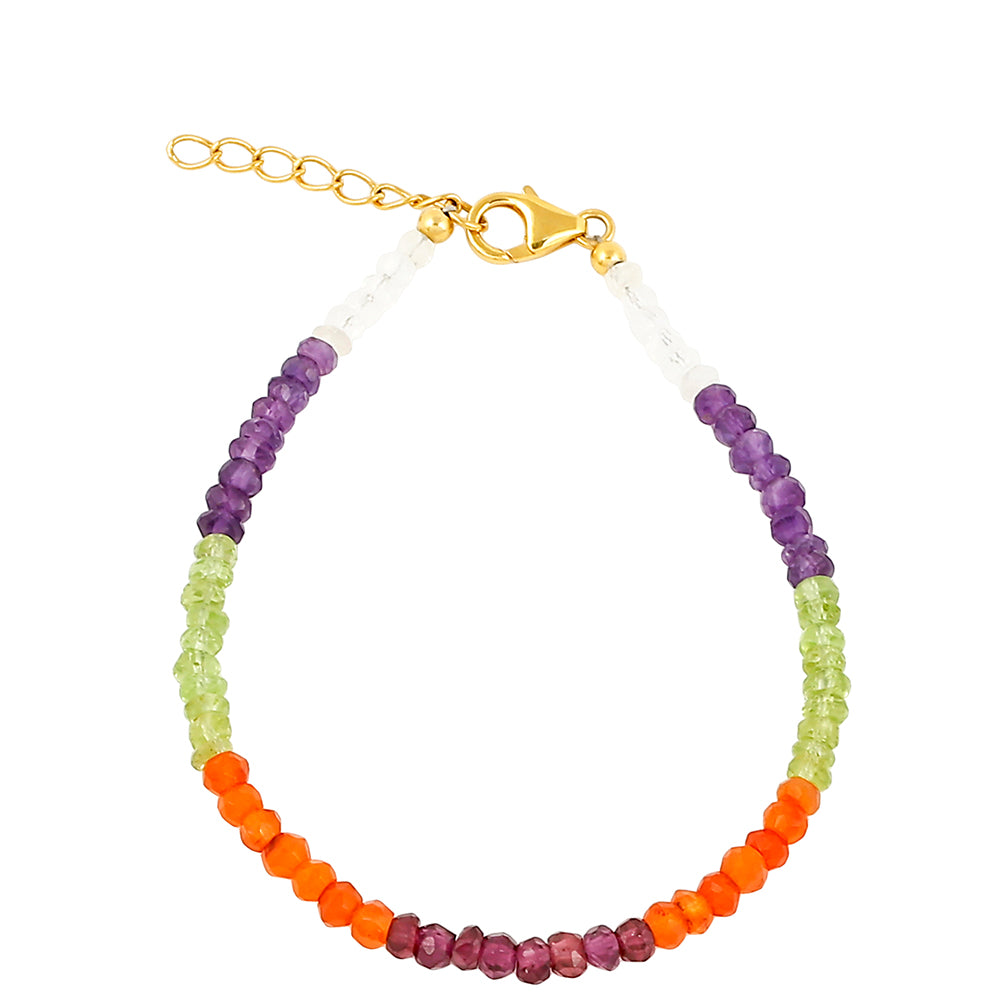 Brățară din Argint 925 Placat cu Aur ( 0.84 grame ) cu Pietre Prețioase Caleidoscop 18.87 Carate 2 