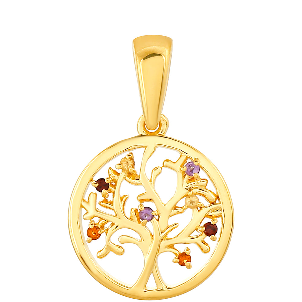 Pandantiv din Argint 925 Placat cu Aur ( 1.66 grame ) cu Ametist și Citrin Madeira 0.07 Carate