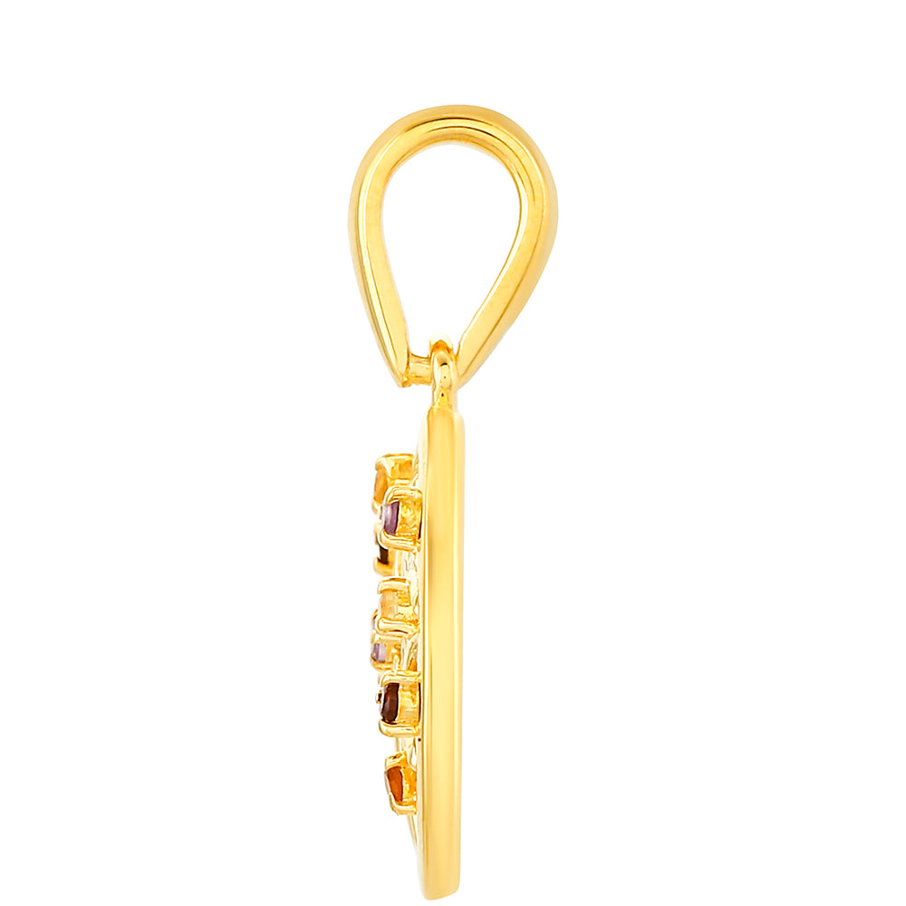 Pandantiv din Argint 925 Placat cu Aur ( 1.66 grame ) cu Ametist și Citrin Madeira 0.07 Carate 2 