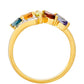 Inel din Argint 925 Placat cu Aur ( 2.4 grame ) cu Tanzanit și Citrin 0.8 Carate