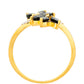 Inel din Argint 925 Placat cu Aur ( 1.51 grame ) cu Turmalină Neagră și Topaz Alb 1.09 Carate