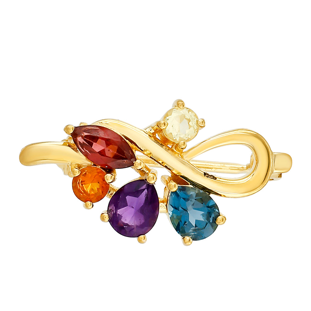 Broşă din Argint 925 Placat cu Aur ( 1.93 grame ) cu Ametist și Citrin Madeira 1.16 Carate 1 