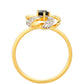 Inel din Argint 925 Placat cu Aur ( 2.58 grame ) cu Turmalină Neagră și Topaz Alb 0.31 Carate