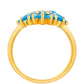 Inel din Argint 925 Placat cu Aur ( 3.27 grame ) cu Opal Albastru Etiopian Paraiba 1.32 Carate