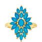 Inel din Argint 925 Placat cu Aur ( 3.27 grame ) cu Opal Albastru Etiopian Paraiba 1.32 Carate