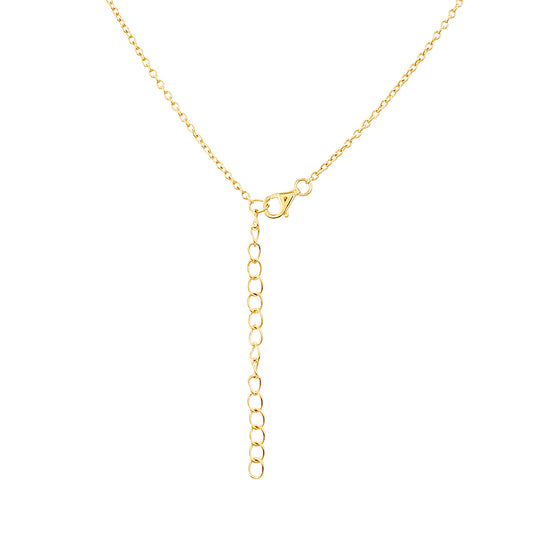 Colier din Argint 925 Placat cu Aur ( 6.46 grame ) cu Opal Albastru Etiopian Paraiba și Topaz Alb 1.8 Carate