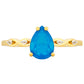Inel din Argint 925 Placat cu Aur ( 1.86 grame ) cu Opal Albastru Etiopian Paraiba și Topaz Alb 0.82 Carate