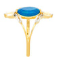 Inel din Argint 925 Placat cu Aur ( 2.32 grame ) cu Opal Albastru Etiopian Paraiba și Topaz Alb 1.24 Carate