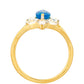 Inel din Argint 925 Placat cu Aur ( 2.32 grame ) cu Opal Albastru Etiopian Paraiba și Topaz Alb 1.24 Carate