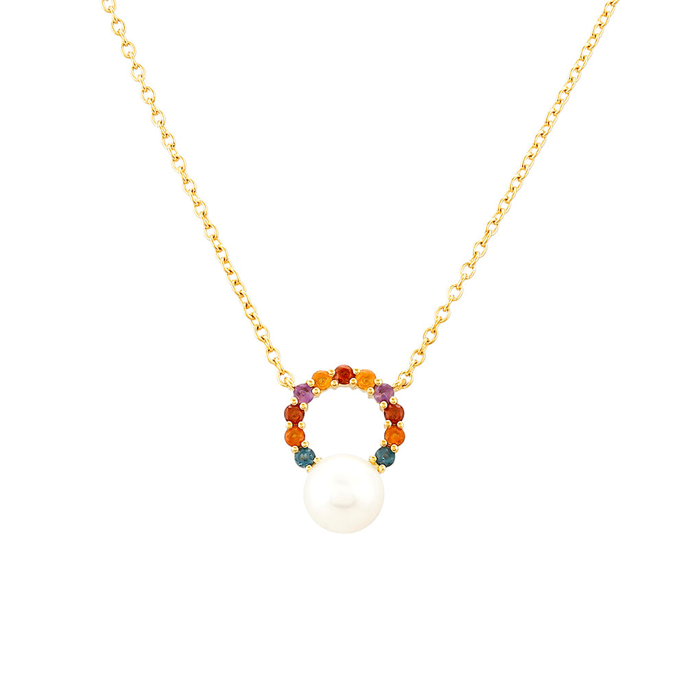 Colier din Argint 925 Placat cu Aur ( 3.64 grame ) cu Ametist și Citrin Madeira 3.38 Carate 1 