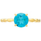 Inel din Argint 925 Placat cu Aur ( 1.58 grame ) cu Cuarț Paraiba 1.52 Carate