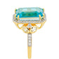 Inel din Argint 925 Placat cu Aur ( 3.78 grame ) cu Cuarț Paraiba și Topaz Alb 8.3 Carate