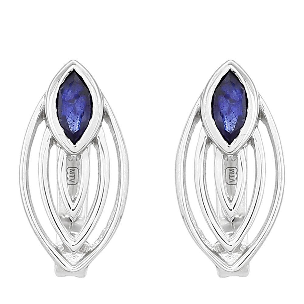 Cercei din Argint 925 ( 1.55 grame ) cu Safir Thailandez 0.27 Carate 1 