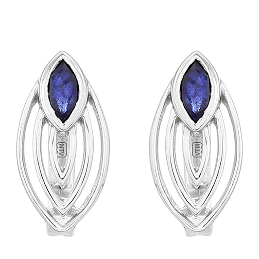 Cercei din Argint 925 ( 1.55 grame ) cu Safir Thailandez 0.27 Carate